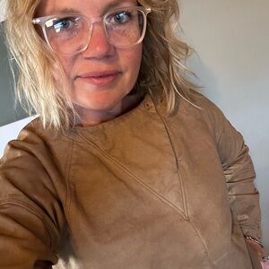 Western Leather sleek Pullover Top